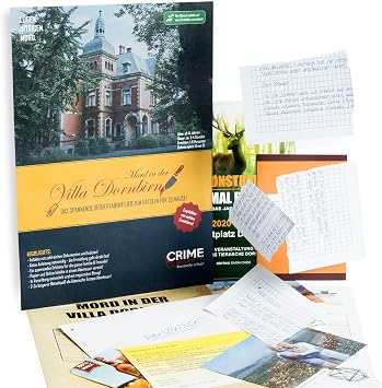 Crime Makers Detective Game in German - Puzzle Book Murder in the Villa Dornbirn - Escape Room Game - Exciting Puzzle Game - Board Game for Adults and Children - Crime Scene Crime Game