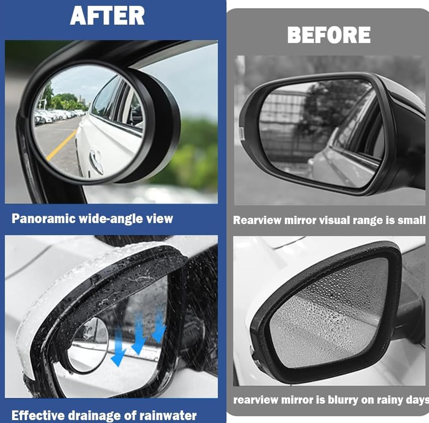 2 Pcs Blind Spot Mirrors For Volvo S60 Ne 2020-2023 Round Frameless 360° Rotate Sway Adjustable Hd Glass Convex Mirror