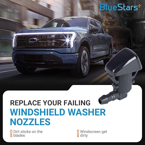 Miniatura 2 de BlueStars - Paquete de 2 boquillas para limpiaparabrisas ultra duraderas, ajuste exacto para 2008-2012 Liberty, 2006-2010 Commander, Dodge Nitro