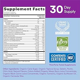 SmartyPants Toddler Multivitamin Gummies: Omega 3 Fish Oil (EPA/DHA), Vitamin D3, C, Vitamin B12, B6, A, K & Zinc, Biotin, Beta Carotene, Gluten Free, Three Fruit Flavors, 90 Count (30 Day Supply)