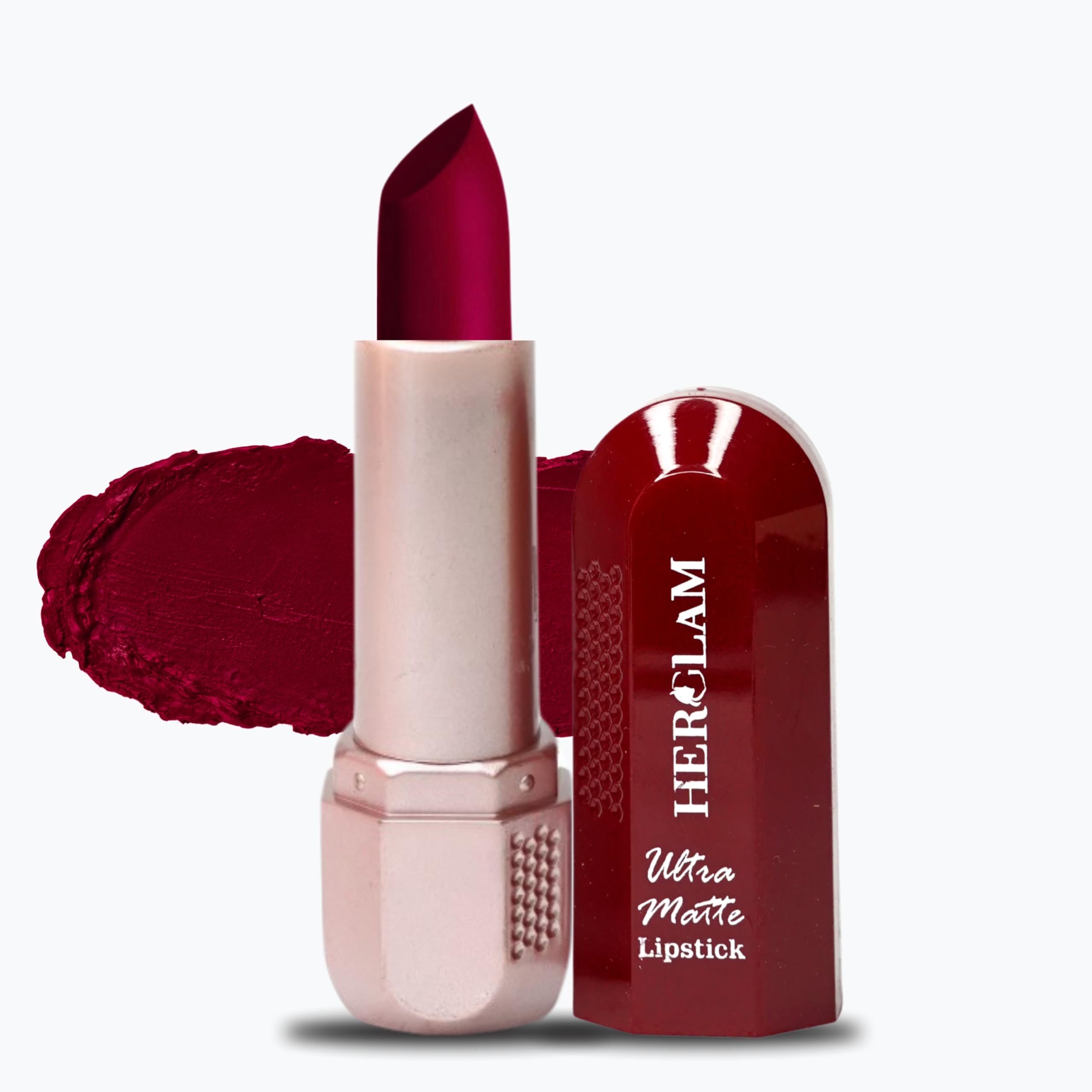 HERGLAM Matte Lipstick, Intense Colour, Keeps Lips Moisturised, Long-lasting, Color Sensational Creamy Matte Lipstick (Maroon, 4g)