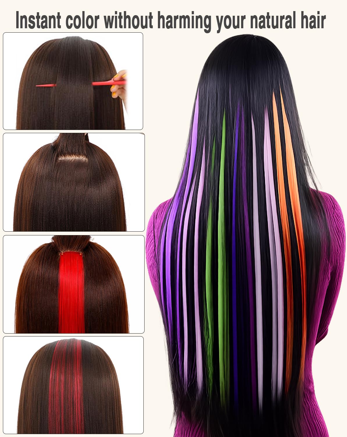 Red Clip In Hair Extensions 22 Inch 12 PCS for Parties, Festivals, Night Out, Birthdays & Dress Up – Reusable Synthetic Hair for Girls, Women & Teens Gift (Red 21)