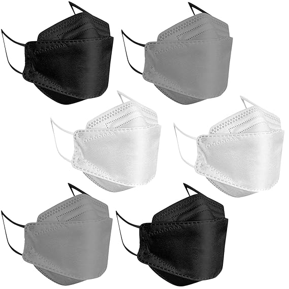 Shocknshop Non Woven N95 Reusable Washable Face Mask Certified With Melt Blown 4 Layer For Men & Women KF94 Masks - Pack of 6