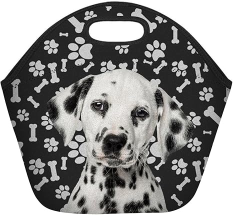 Amazon Dalmatian Dog ダルメシアン 犬の図柄 印刷 ランチバッグ 保冷 保温 レリッシュバッグ かわいい 弁当バッグ 子供 通学 幼稚園 男女兼用 通勤 Neoprene Lunch Tote Bag ランチバッグ ランチ巾着 ランチベルト オンライン通販