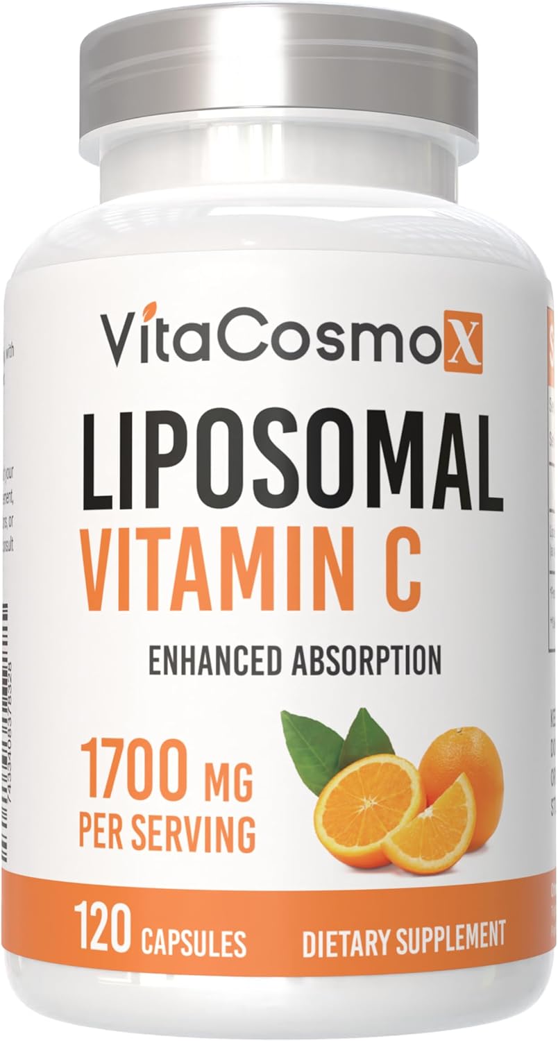 Liposomal Vitamin C Supplement, 1700mg, 120 Capsules 100% Vegetarian, Non-GMO & Gluten Free, High Absorption (3)
