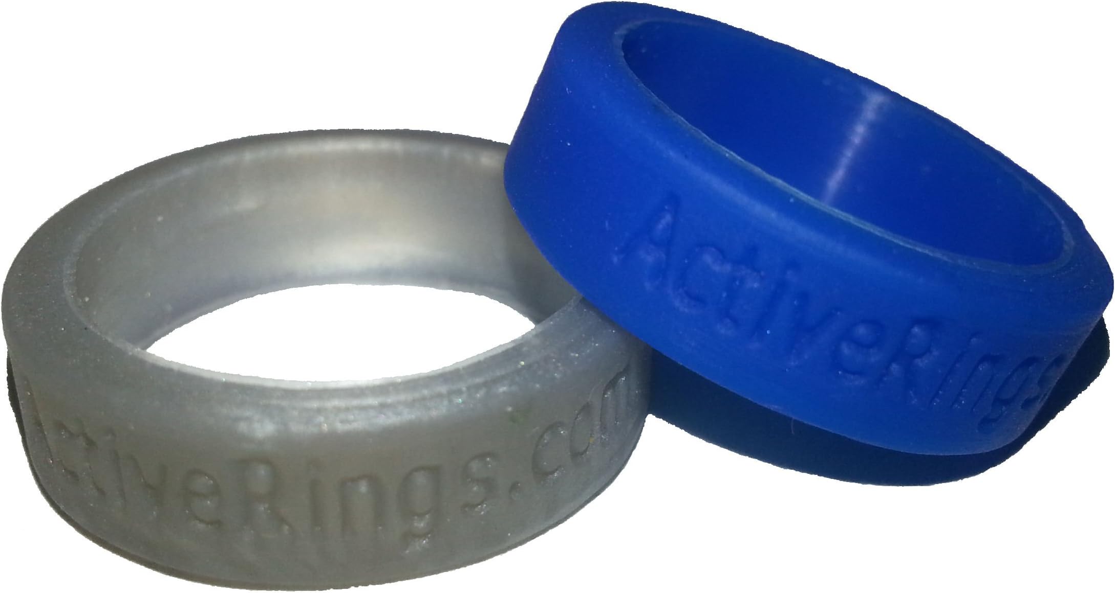 Active Rings (silver and blue, fits U.S. sizes 5 - 6 1/2)