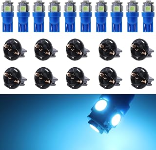Ice Blue 194 T10 W5W LED Bulbs Light with PC195 PC194 PC168 Twist Lock Socket 168 Panel Gauge Instrument Cluster Dashboard Bulbs Dash Lights 12V Extremely Bright,Pack of 10