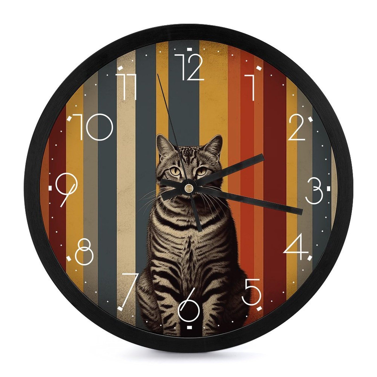 Horloge murale moderne ronde de 25,4 cm avec mécanisme à piles