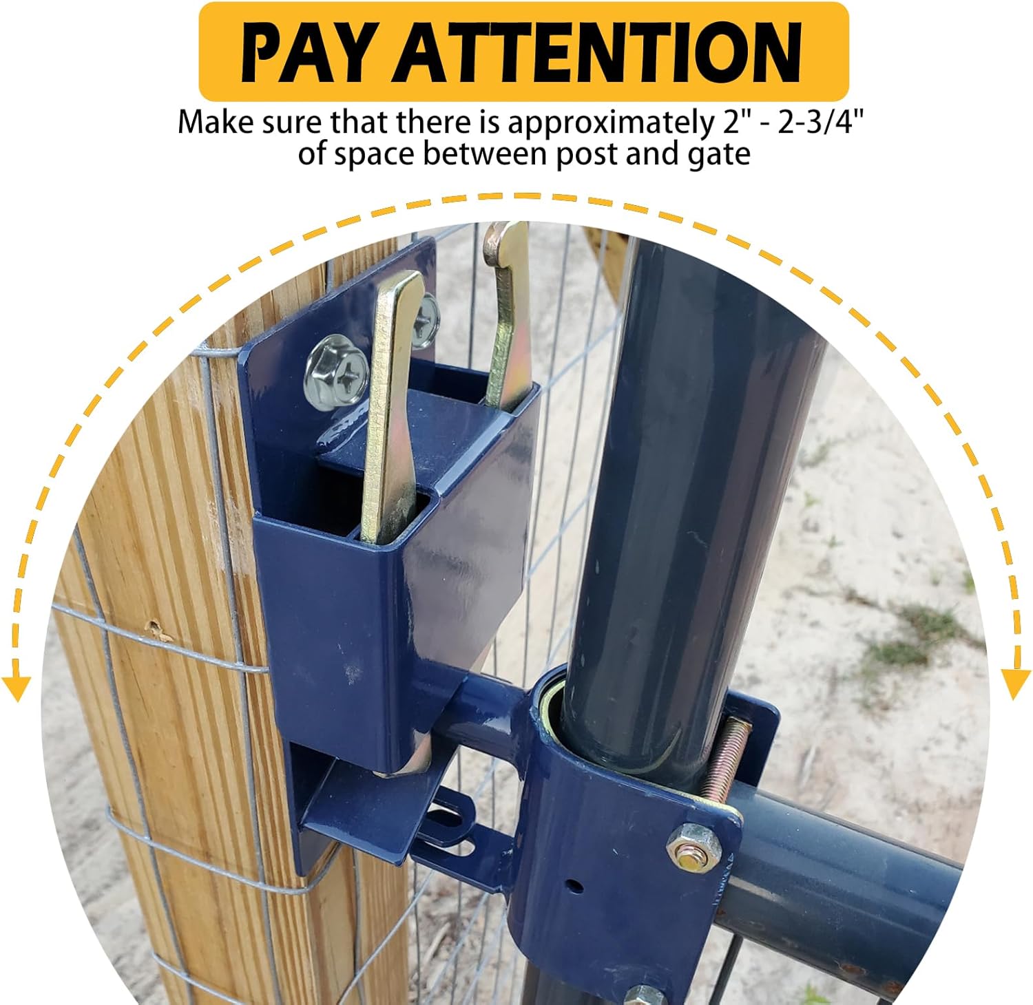 2 Pack S16100300 Heavy Duty Two Way Gate Latch, 1-5/8" to 2" Diameter Round Tube Gate, Blue, Two Way Fence Gate Latch for Metal Gates, Farms, Ranches, Pastures, Included Screws and Screwdriver