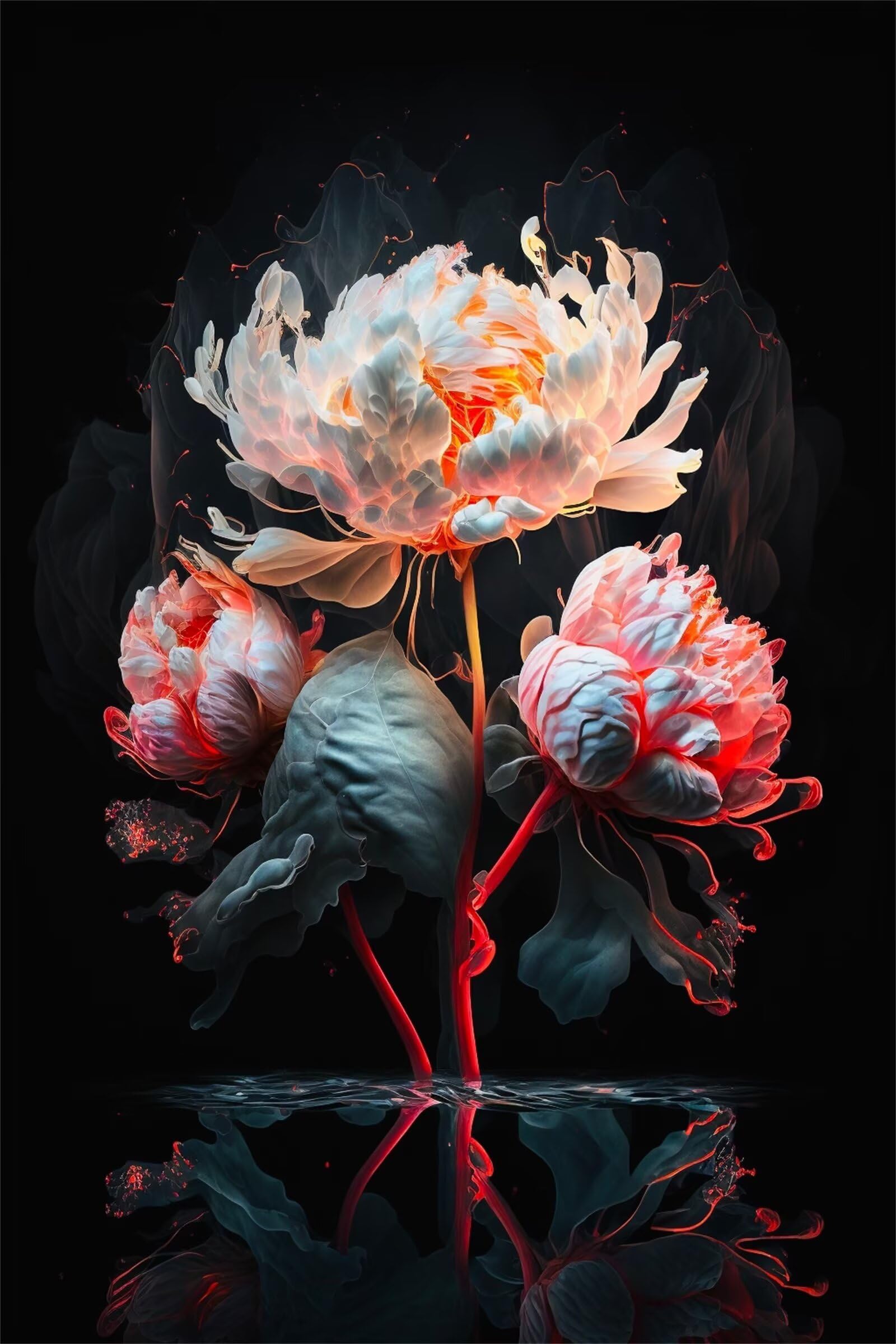 Puzzle dla dorosłych, 1200 elementów, Peony Red White Artwork Puzzle 75 x 50 cm, kolorowe puzzle "zrób to sam" do dekoracji domu, rodzinne puzzle dla początkujących i dzieci
