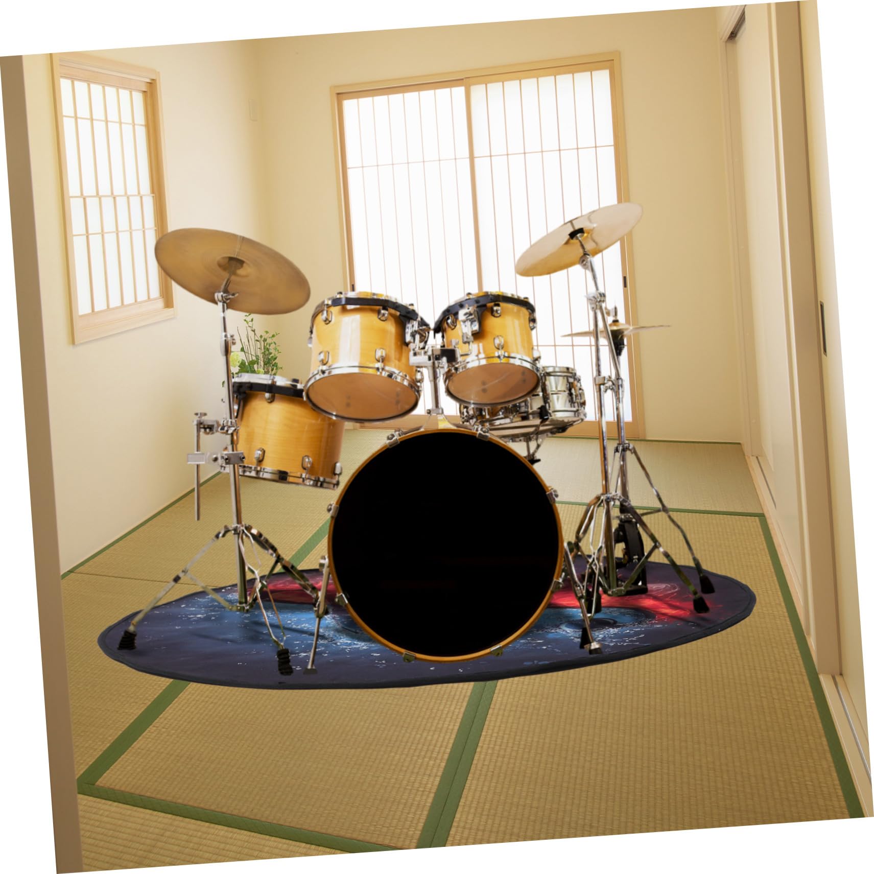 SUPVOX Tappeto Per Batteria Ispessito Antiscivolo 1,2 m Tappeto Fonoassorbente Per Batteria Jazz Elettrica Domestica Fondo Smorzante Adatto a Casa Studio e Concerto