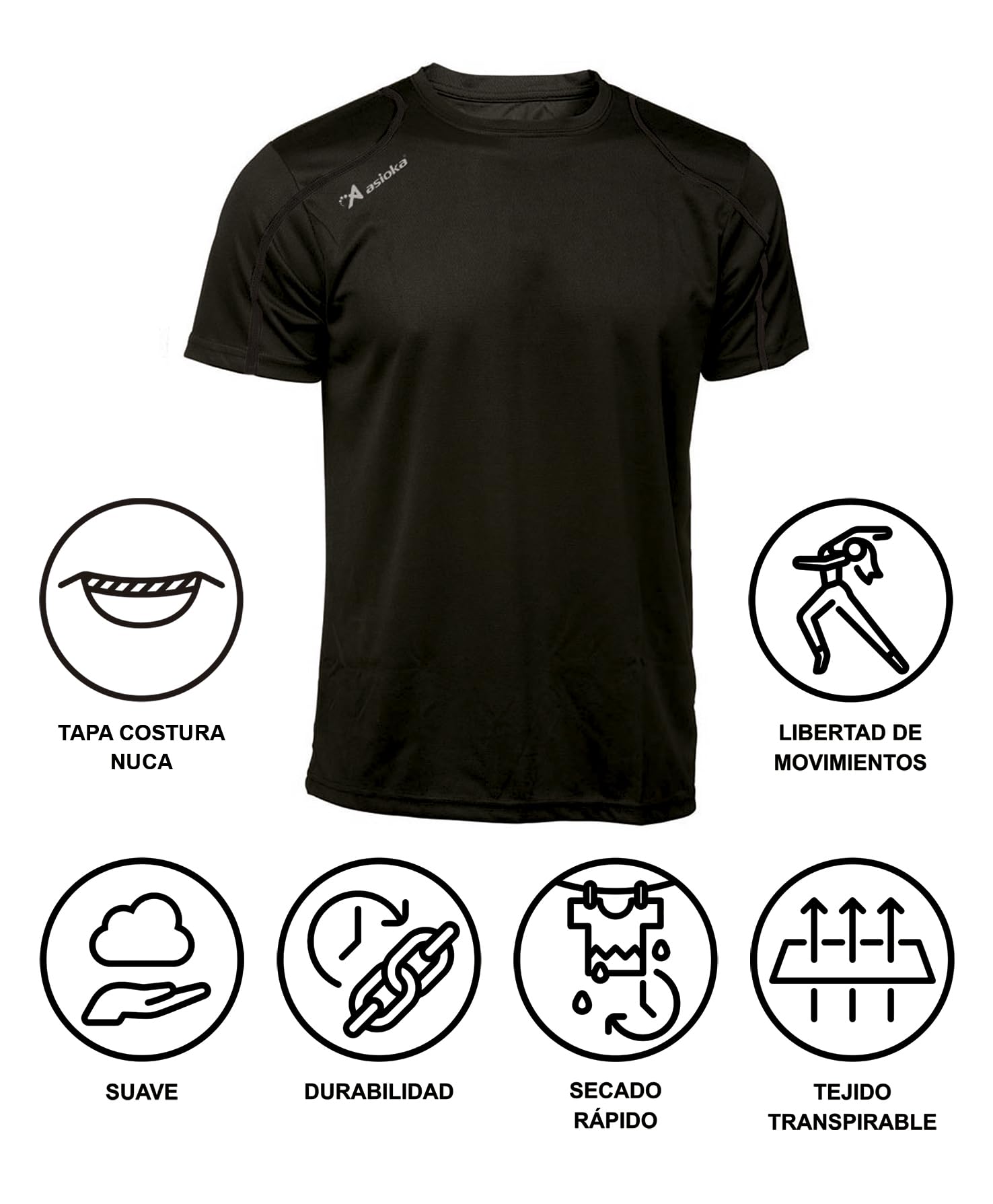 Asioka 75/09 Camiseta de Manga Corta Unisex Adulto (Pack de 1)