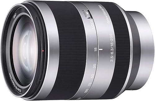 Sony Alpha SEL18200 E-Mount 0.709-7.874 in F3.5-6.3 OSS Lente (Plata)
