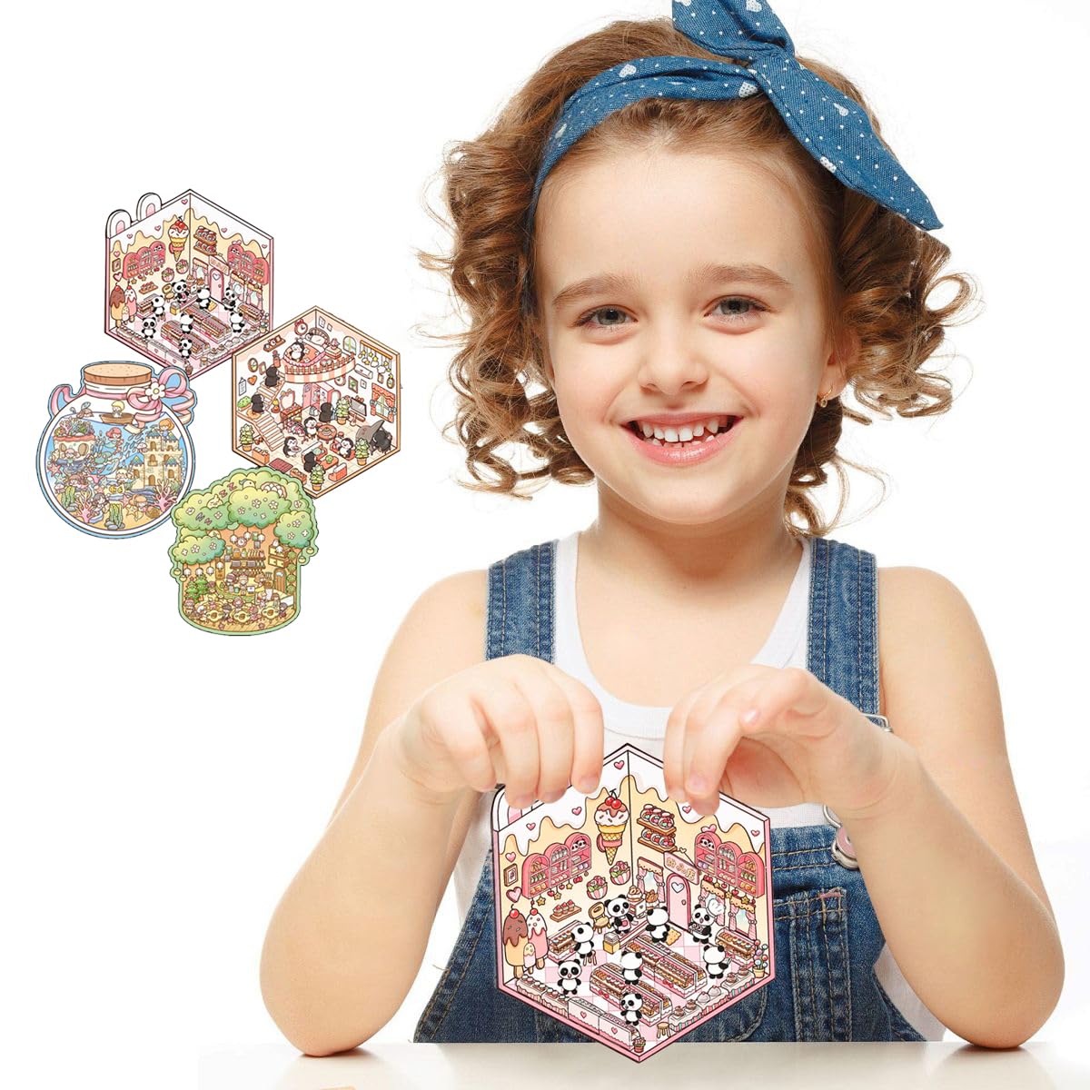 Set 6 Adesivi 3D Fai Da Te – Scene Casa, Caffè, Negozio Con Pinzette – Antistress E Regalo - 2
