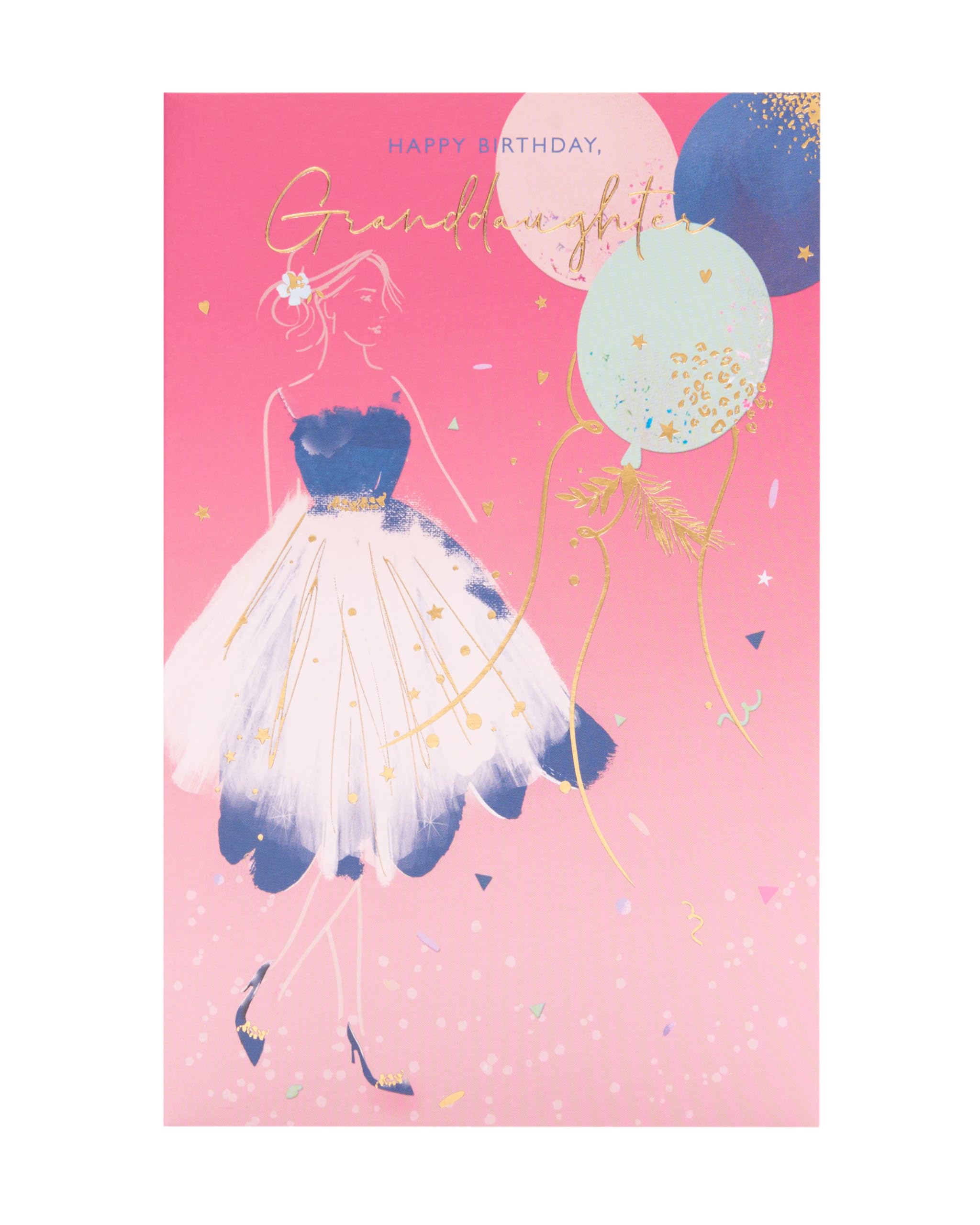 UK Greetings Birthday Card for Granddaughter - Pretty Pink Design - Thinking of You Range