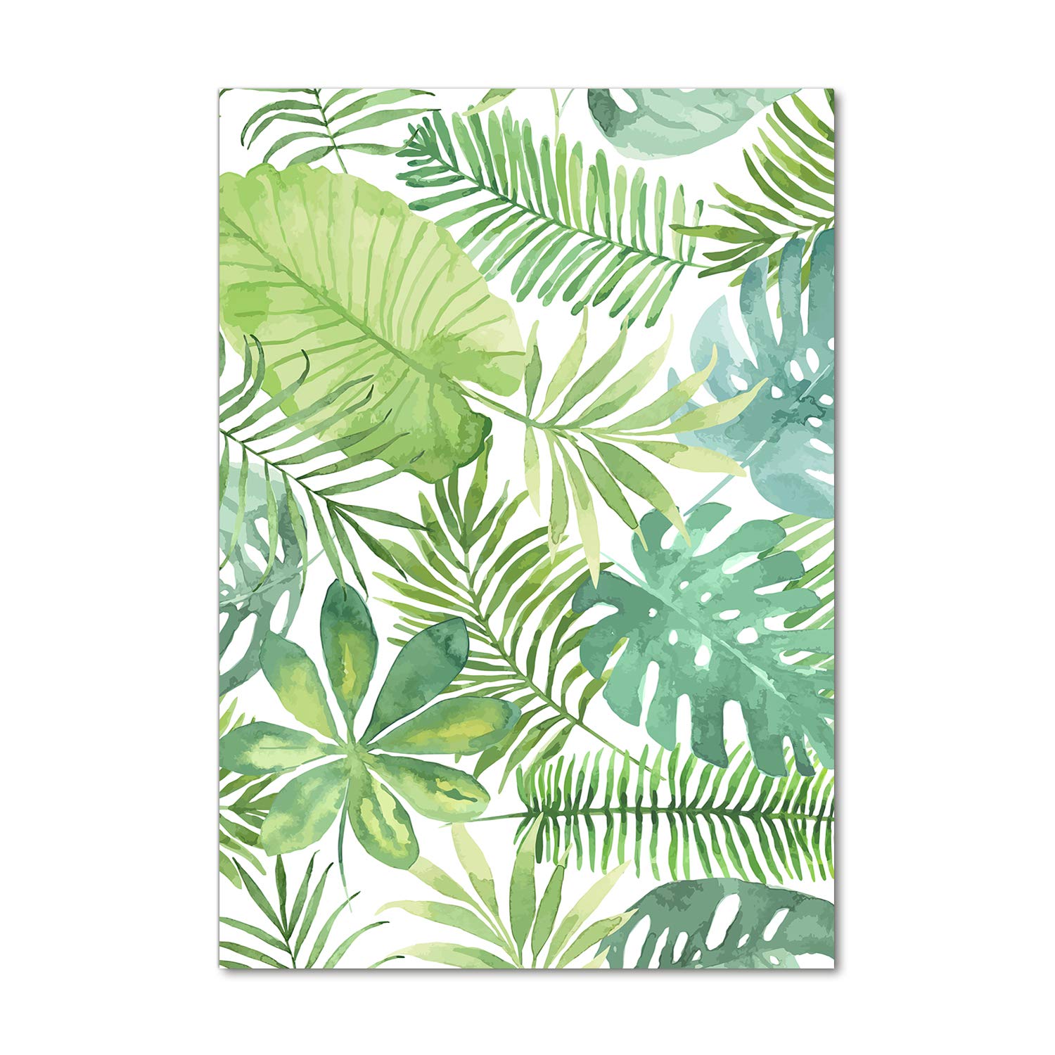 Tableaux pour la mur en verre acrylique Tulup 70x100 cm design de feuilles tropicales vert