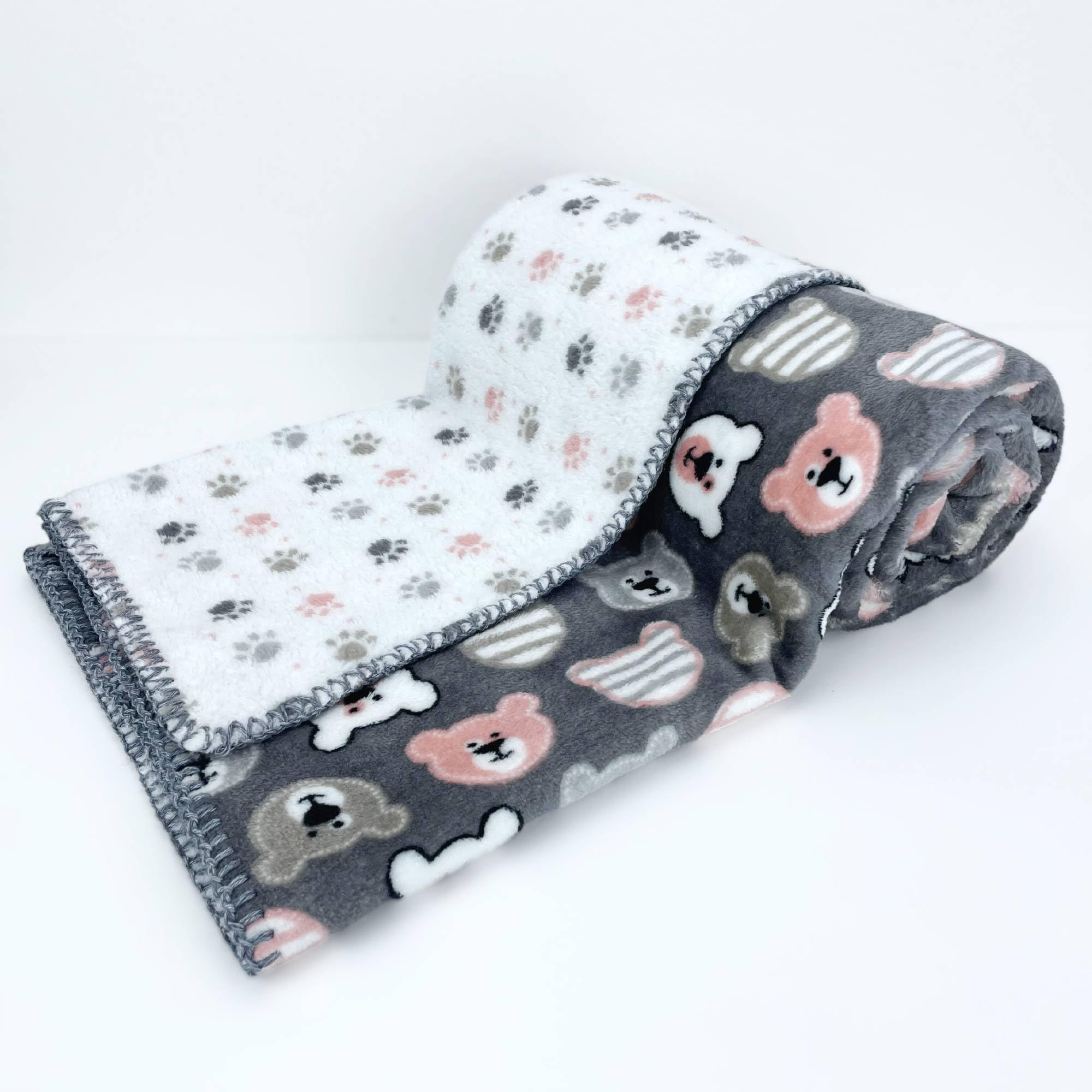 baby idea - Copertina Neonato Invernale Di Alta Qualità Calda e Morbida Con Profilo Ricamato a Mano Copertina Pile Lettino Made In Italy (135 X 110, Orsetto Grigio)