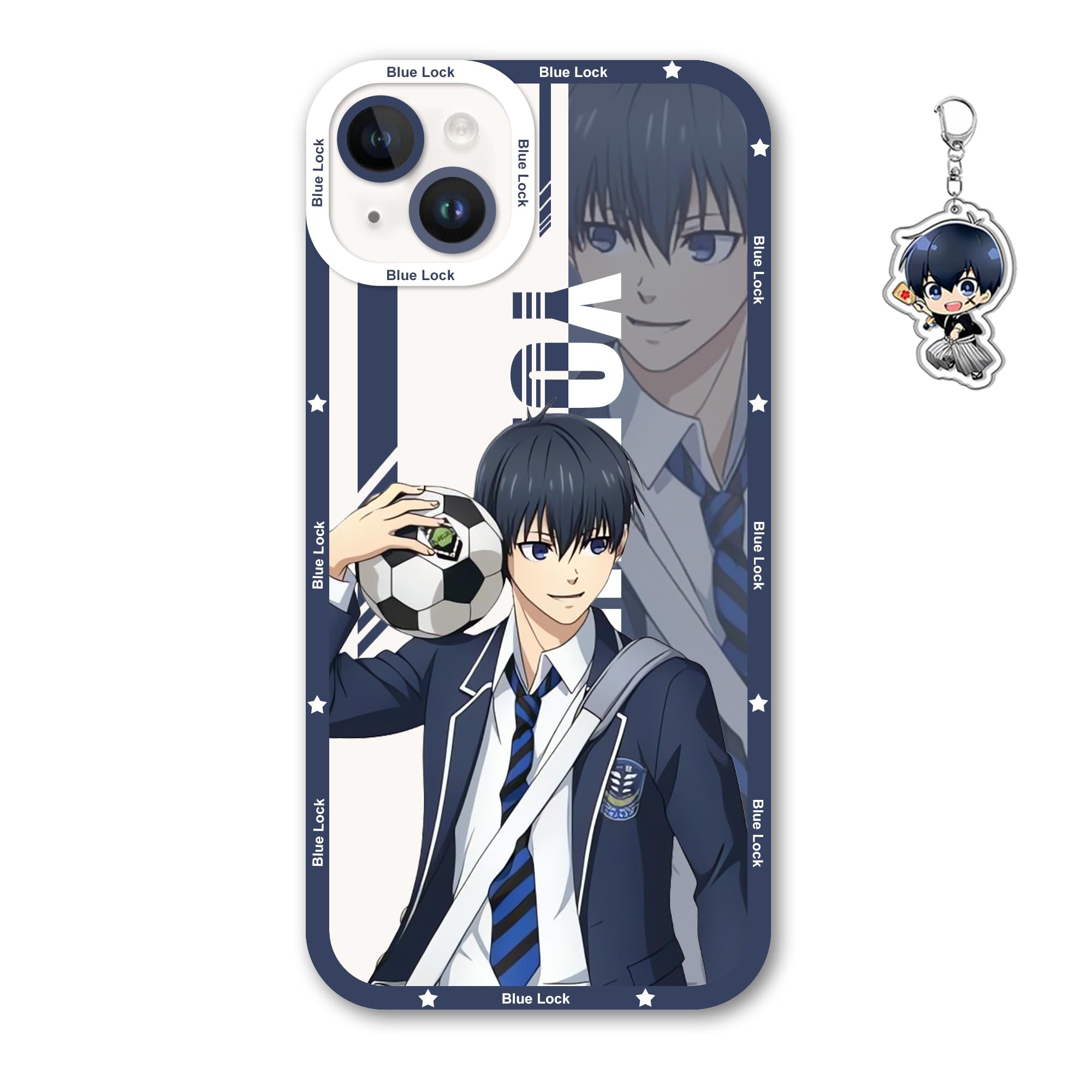 SodaMeow Blue Lock Phone Case Compatible with iPhone 16/15/14/13/12/11/X/8/7 Multi-Model Anime Phone Cover Seishiro Meguru (for iPhone 12 Pro Max,