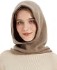 YUONNY 100% Cashmere Balaclava Hood Loop Scarf, Women Men Winter Knitted Hooded Scarf Hat, Windproof Warm Neck Warmer