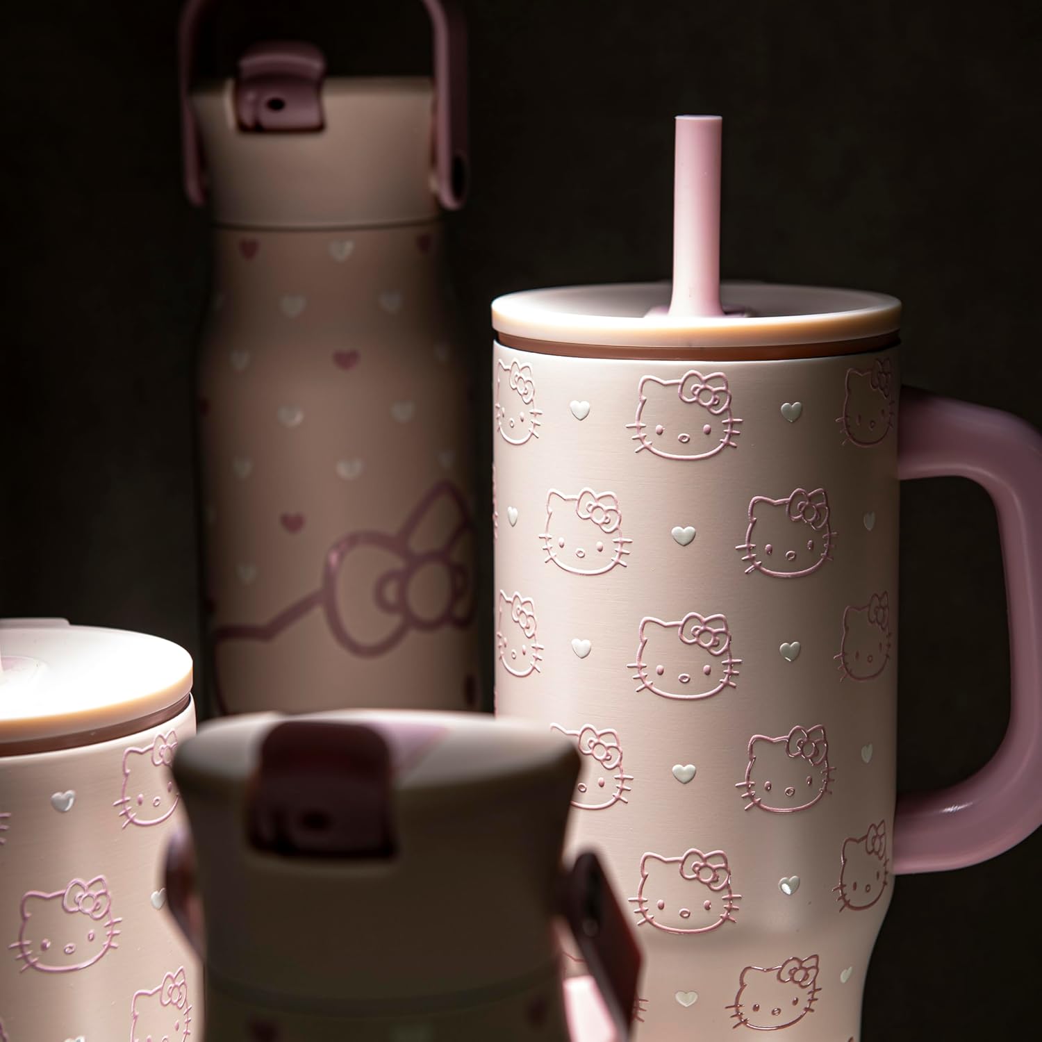 Zak Designs Sanrio Sutton Travel Tumbler for On the Go or At Home, 40oz Stainless Steel with Vacuum Insulation, Silicone Straw, and Carry Handle for Cold Drinks (Hello Kitty) - Image 8