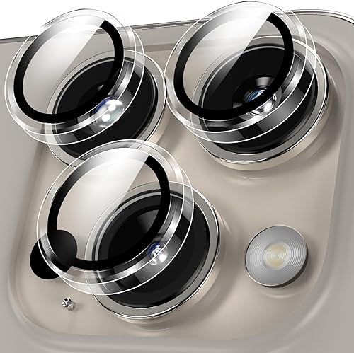 YWXTW Protector de lente de cámara para iPhone 15 ProiPhone 15 Pro Max, bandeja de instalación de 1 paso, cubierta individual transparente HD,