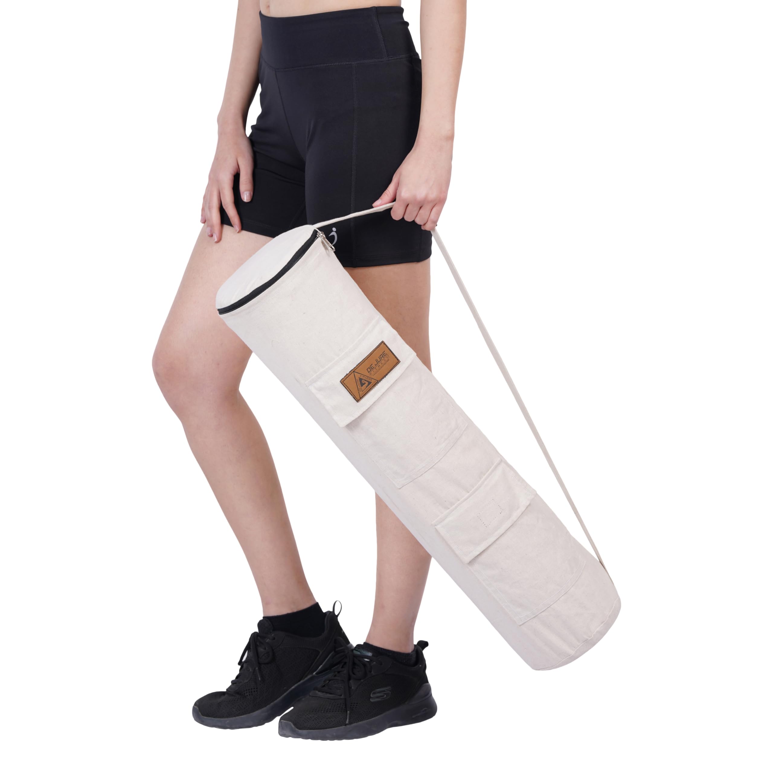 DE JURE FITNESS Yoga Mat Bag 100% Organic Cotton, Full Easy Access Zip, Durable Double Spacious Pocket, Washable & Shoulder Strap (B0CS3H5NRV) Amazon Price History, Amazon Price Tracker