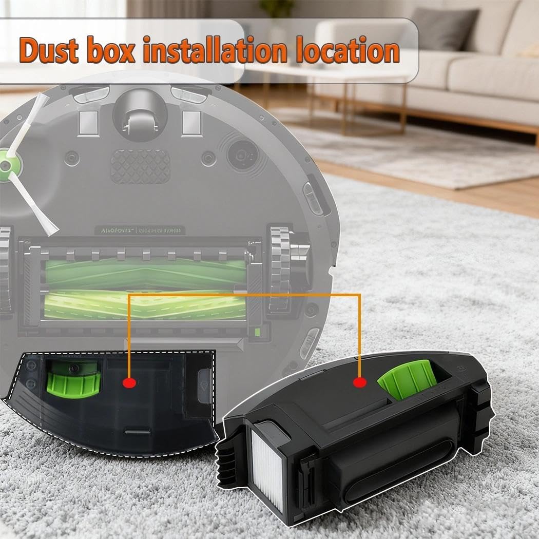 rameng Cestino per Roomba I&E Serie, Contenitore per la Polvere per Robot iRobot Roomba E5 E6 i1 i3 i4 i5 i6 i7/i7+/i8, Ricambio del Contenitore per Polvere per Roomba E5 E6 i1 i3 i4 i5 i6 i7/i7+/i8