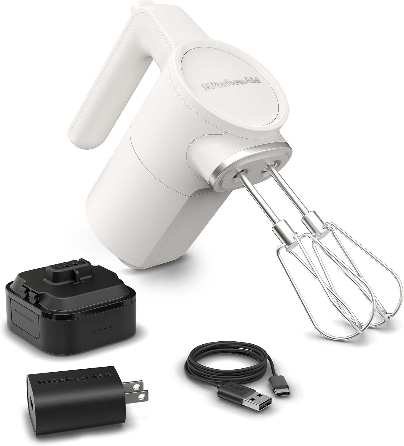KitchenAid Go Cordless Hand Mixer KHMR762, Porcelain White