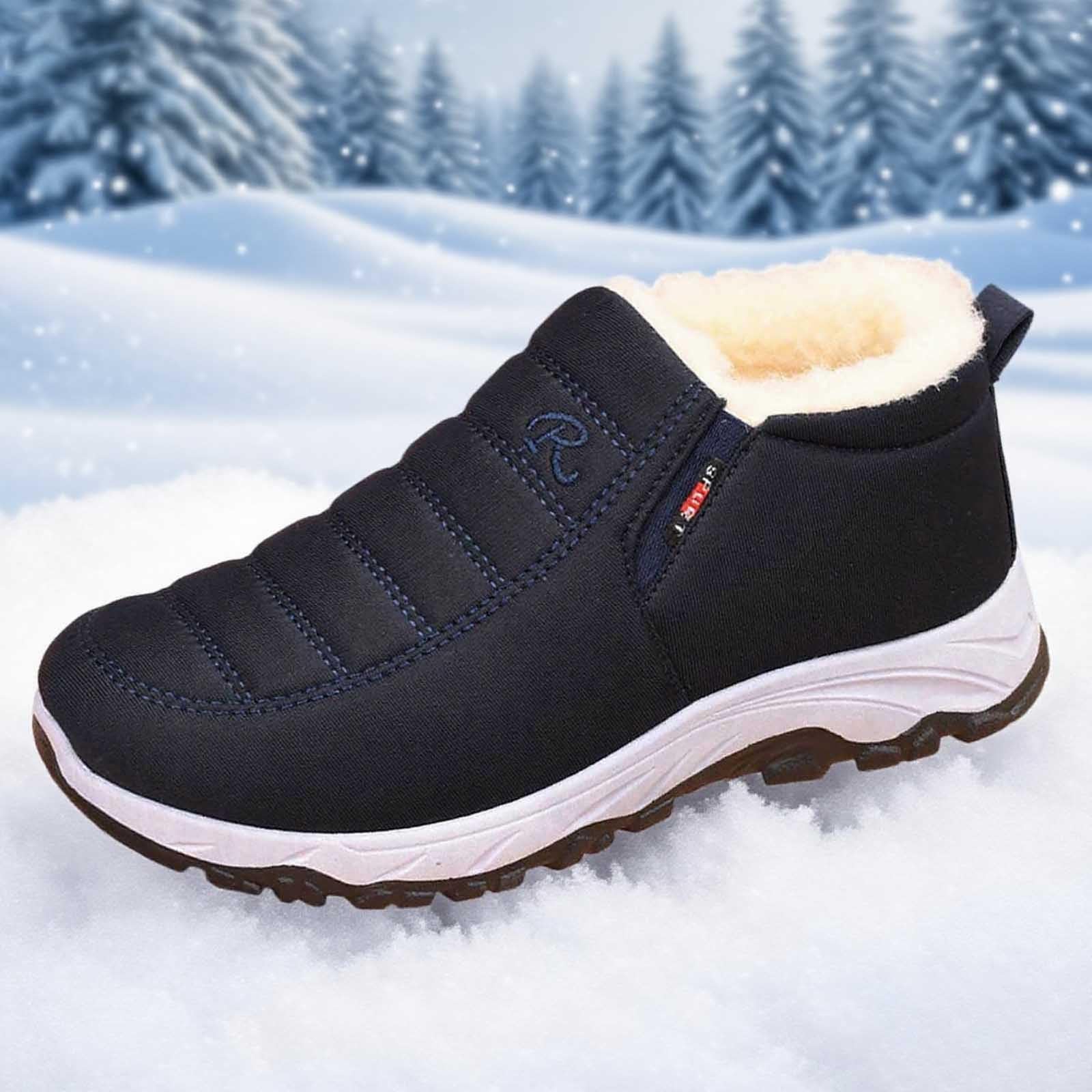 Zapatillas de invierno con forro térmico, suela suave, cómodas, cálidas, informales, para caminar