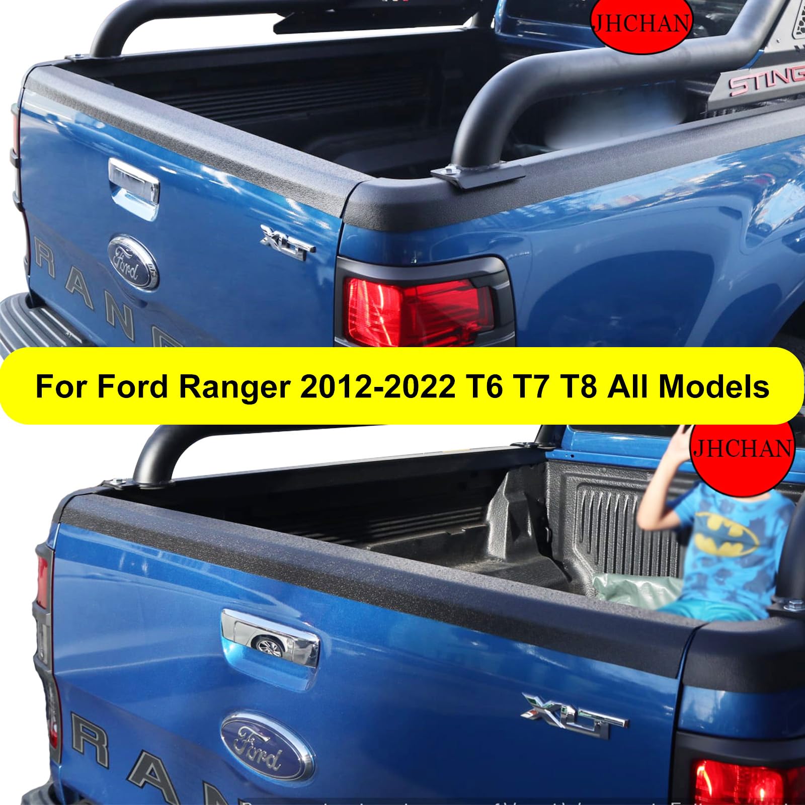 Ladeklappenschutz Heckklappenschutzleiste für Ford Ranger 2012-2022 Raptor Wildtrak T6 T7 T8 XL XLT Limited