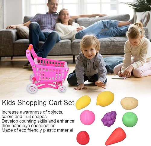 Miniatura 4 de Mini carrito de compras, Carro de compras de juguete, Carro de compras para niños Jugar Alimentos Juguetes educativos Interactivos de plástico Carro
