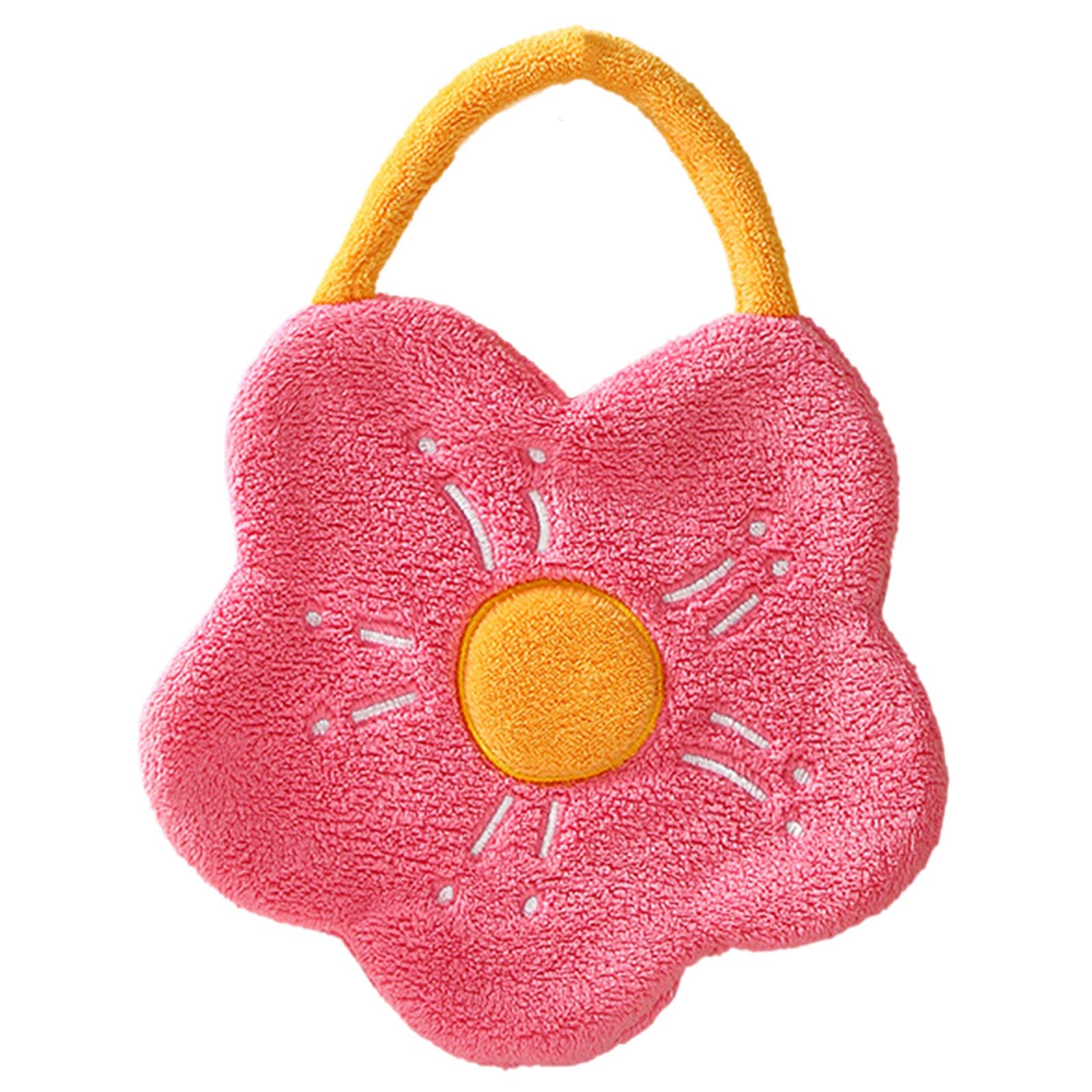 Tsophreniq Hand Towel Absorbent Cloth Dishcloths Bathroom Supplies Flower Shape Hanging Towel Cleaning Rag Kitchen Accessories Hand for Bathroom
