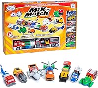 Vista 1 de POPULAR PLAYTHINGS Vehículos magnéticos para niños pequeños de 1 a 3 años, mezcla o combina juguetes de coche, regalo de 21 piezas para niños