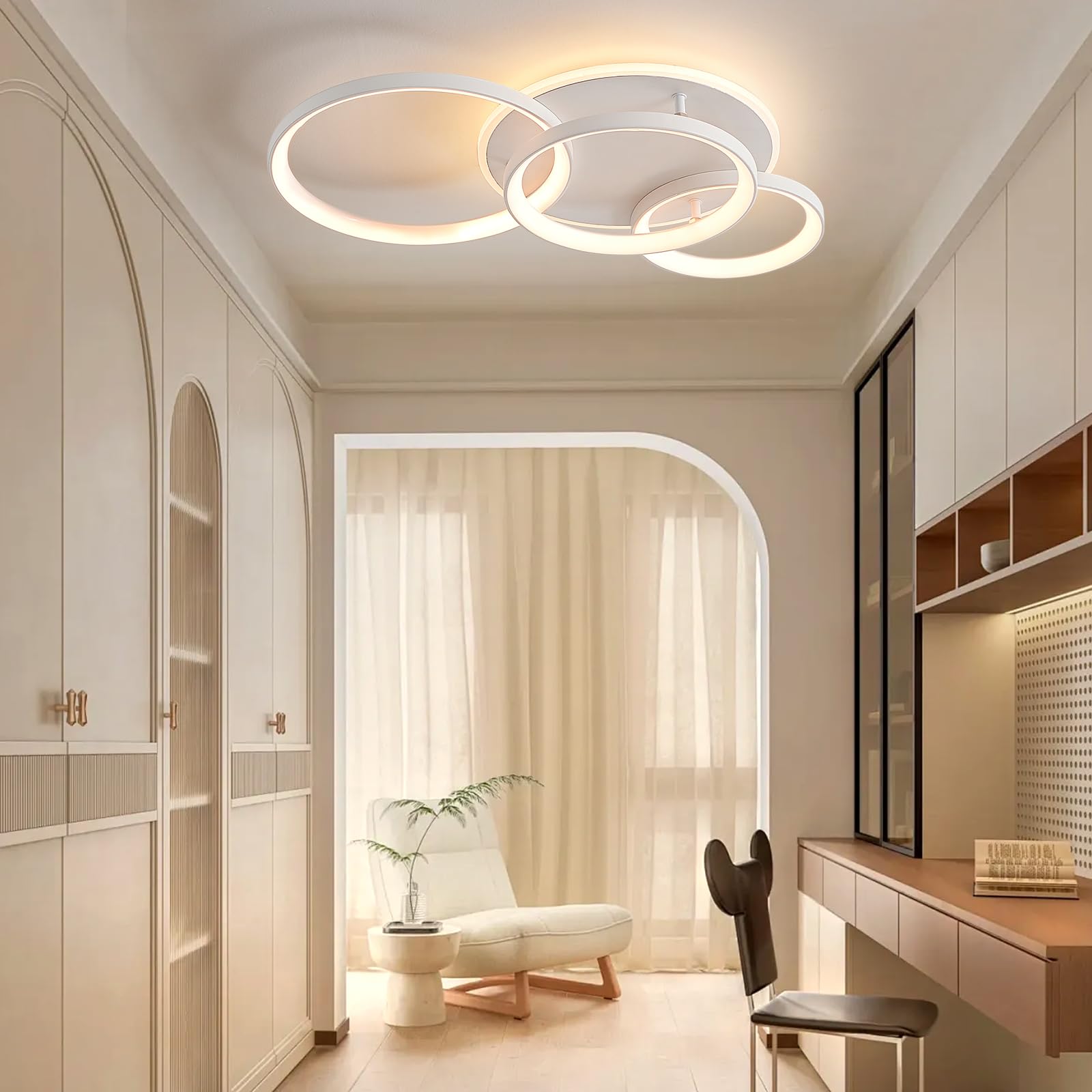 Lampadario Dimmerabile 3000K-6000K, Plafoniera LED Soffitto, 45W 3800lm | lampadario soggiorno, lampadario led, plafoniera led soffitto dimmerabile per Soggiorno Camera da Letto Sala da Pranzo