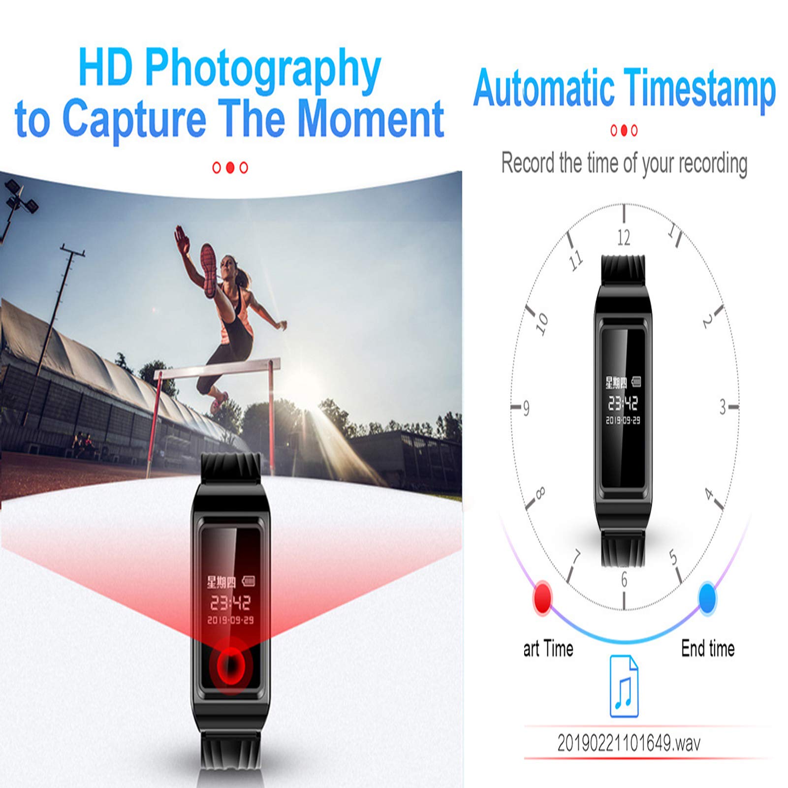 Pulsera Inteligente HD Grabadora 1080P Cámara Espía Oculta Portátil,Prevención Evidencia De Un Crimen Grabación Reloj Deportivo,Cámara Espía Reuniones De Negocios,Evidencia Smartwa-Negro 128 GB…