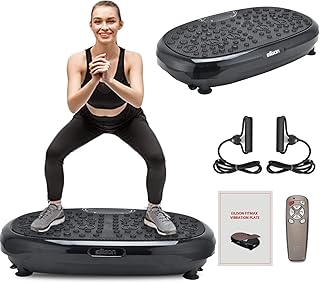 EILISON FitMax 3D XL Vibration Plate Exercise Platform - Detachable Surface Whole Body Workout w/Loop Bands - Home Training Equipment for Recovery, Fitness, Weight Loss (Jumbo Size) (Black)