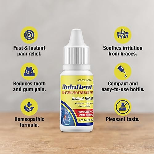 Miniatura 4 de Alivio del dolor dental para adultos  0.5 fl oz de gotas de dolor dental  Alivio natural del dolor oral para dolores de muelas, dolor de encías e