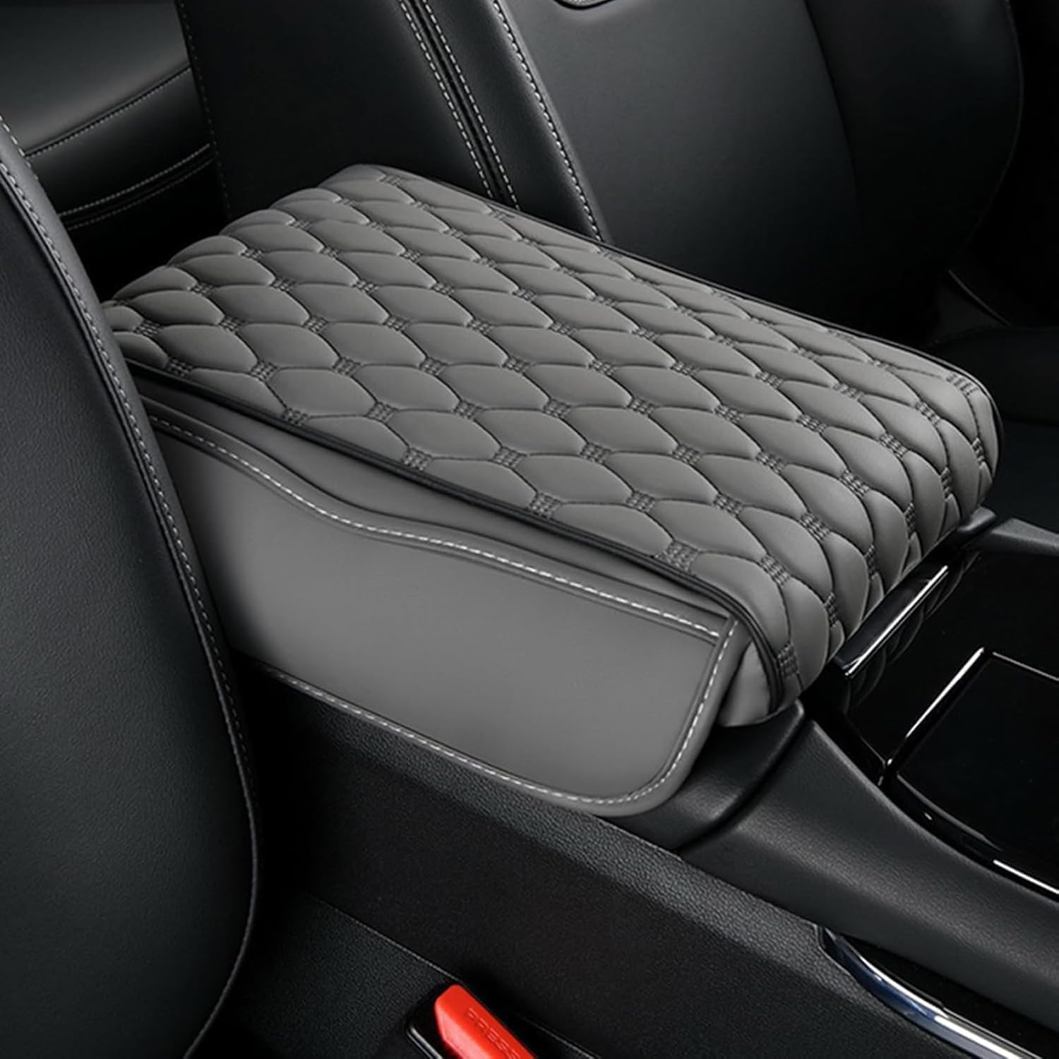 GEFDC Car Armrest Pad for Audi A7 Sportback (C8) 2017-2023, Car Center Console Cover Quilted Protective Cushion Interior Accessory Armrest Protector Cover