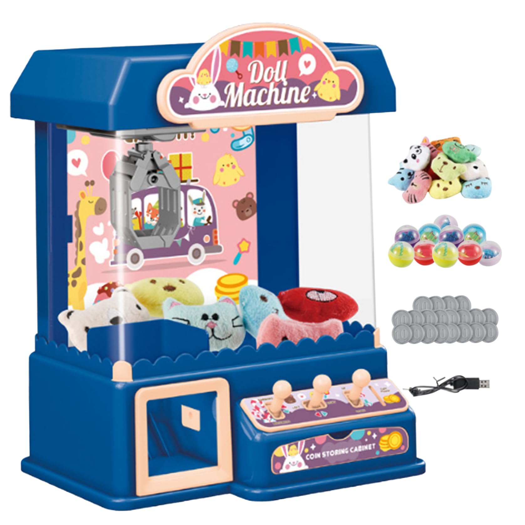 Machine à griffes pour enfants mini distributeur bleu à piles et USB - 8