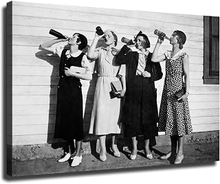 Prohibition of Women Drinking 1930s Vintage Speakeasy Tavern Bar Poster Canvas Image Printing Wall Art Decor Aesthetics Living Room Bedroom Home Background Famous Paintings Printmaking (08x12inch-Unframed)