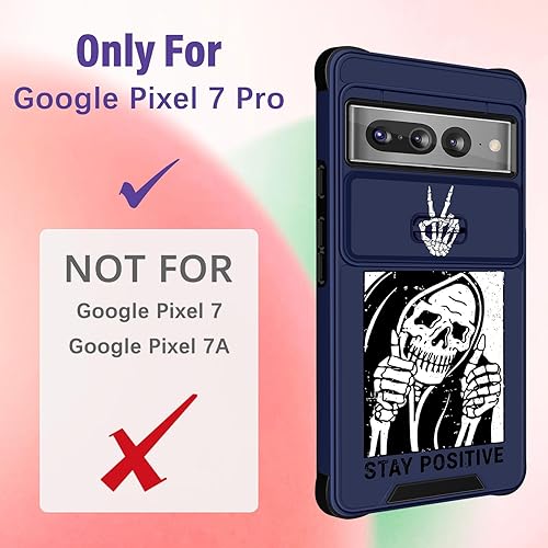 Miniatura 2 de Funda 2 en 1 para Google Pixel 7 Pro para linda funda de teléfono con calavera de esqueleto, divertido y aterrador, diseño de terror gótico