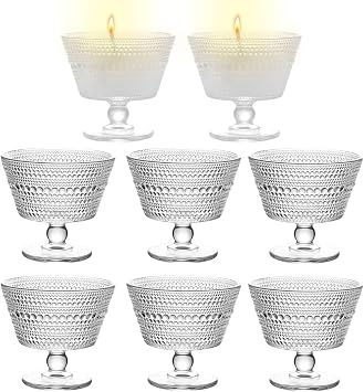Vintage Glass Candle Holder - Tealight Candle Holder, Votive Candle Holders for Home Decor Table Centerpieces Wedding Birthday Christmas Thanksgiving Party 8
