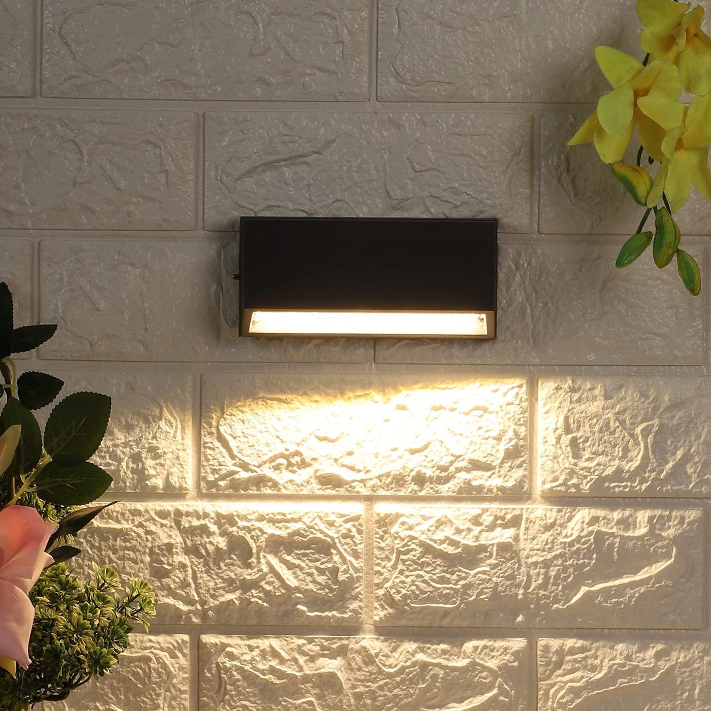 SPARC LIGHTS® 4W Foot Light Led Outdoor External Wall Step Up Down Light with Black Finish Metallic Body (Warm White)