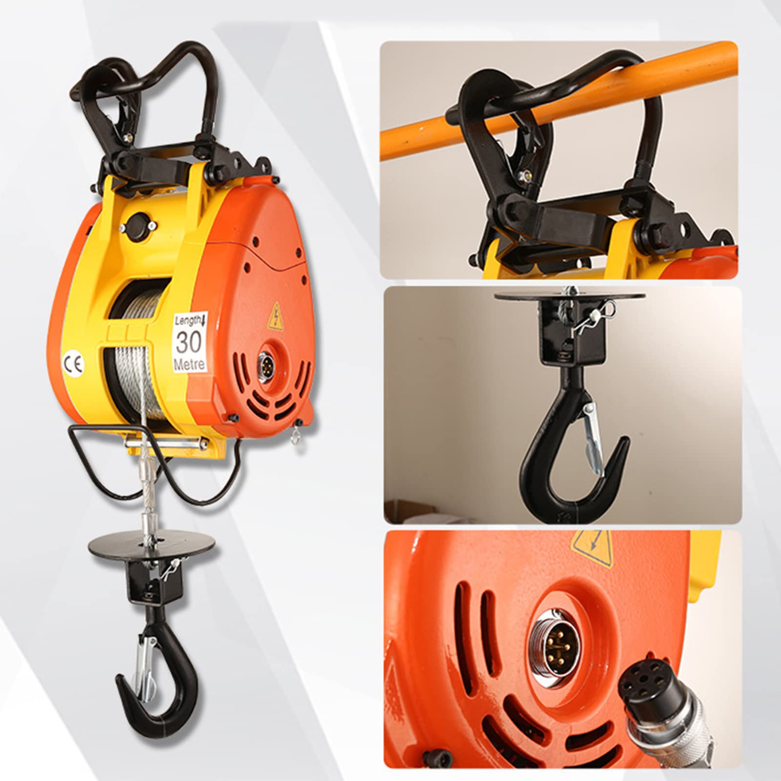 Paranco Elettrico Verricello Elettrico 360Kg 220V Montacarichi Elettrico 1700W Paranco Elettrico, Argano con Telecomando Wireless, per Officine Officina Domestica del Negozio,B.360kg