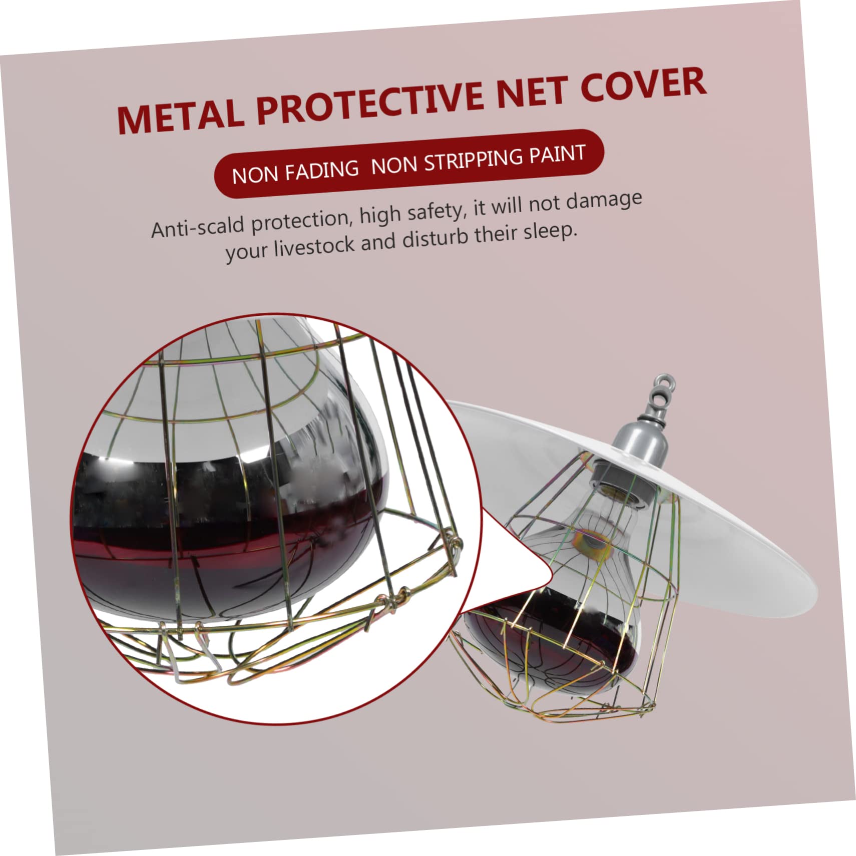 Happyyami Sichere Heizlampe Zufällige Farbe und Haustierboxen mit Metallnetzschutz Aluminiumgehäuse Einfach zu Bedienen für Viehkäfige für Kleine Schweinekäfige