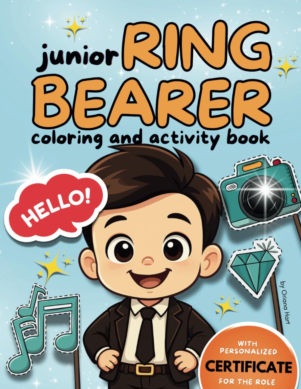 Junior Ring Bearer Coloring & Activity Book: Fun Wedding Day Activities for Boys: Coloring Pages, Mazes, Dot-to-Dots, Spot the Difference, and More Games
