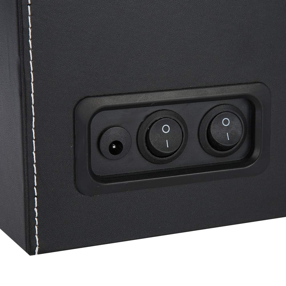Wakects Uhrenbeweger für 4 Automatikuhren mit 6 Gitter Uhrenspeichergehäuse, Leiser Motor, Mehrfachumdrehung, 24 x 18 cm, Schwarz