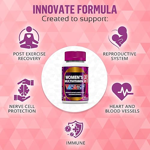 Miniatura 2 de Multivitamínico para mujeres 37 en 1  Apoyo inmunológico, energético y del estrés  Vitaminas diarias para mujeres con vitamina C, vitamina B12, B6,