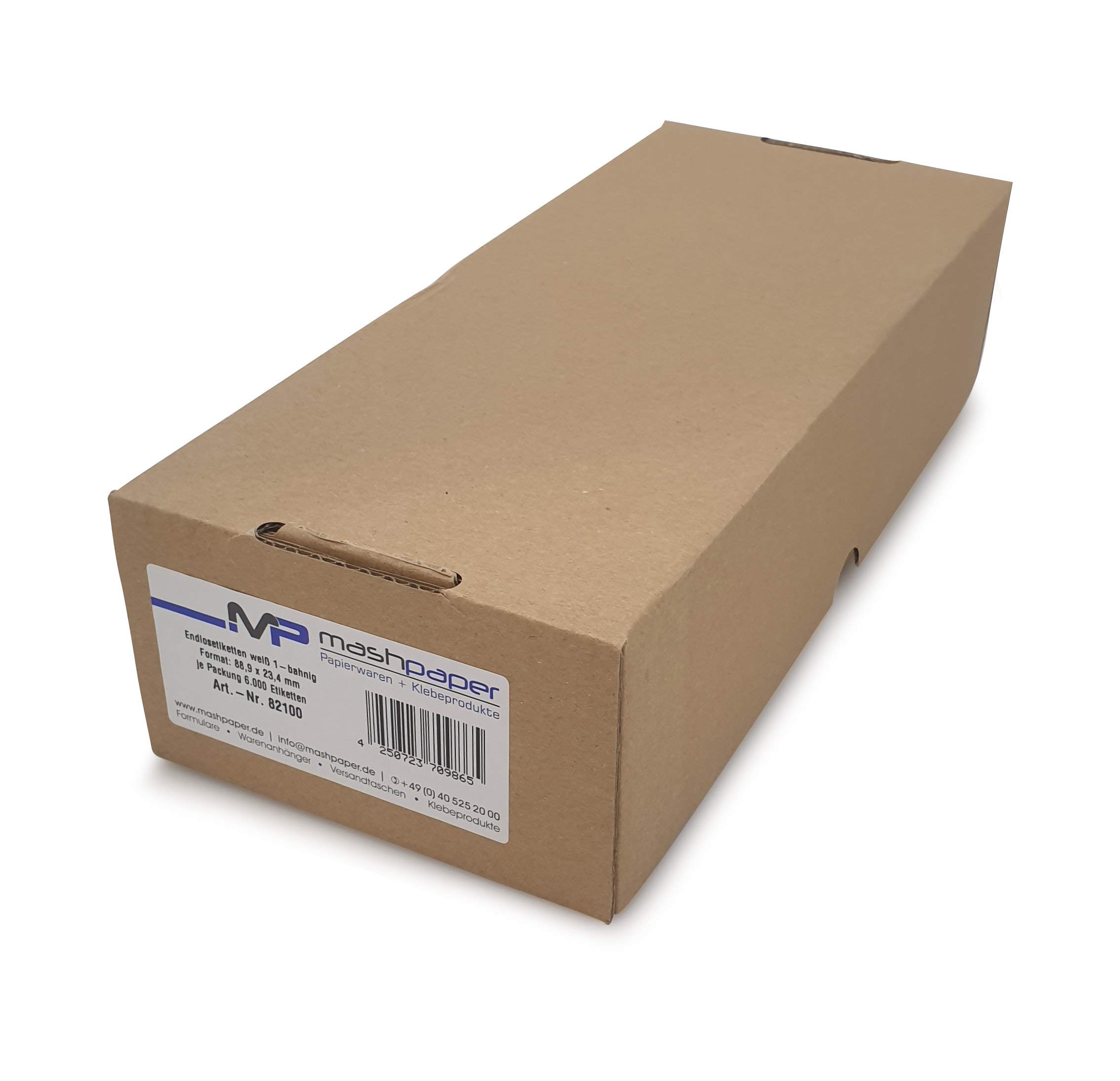 MASHPAPER weiße Endlosetiketten/Computeretiketten | 88,9 x 23,4 mm
