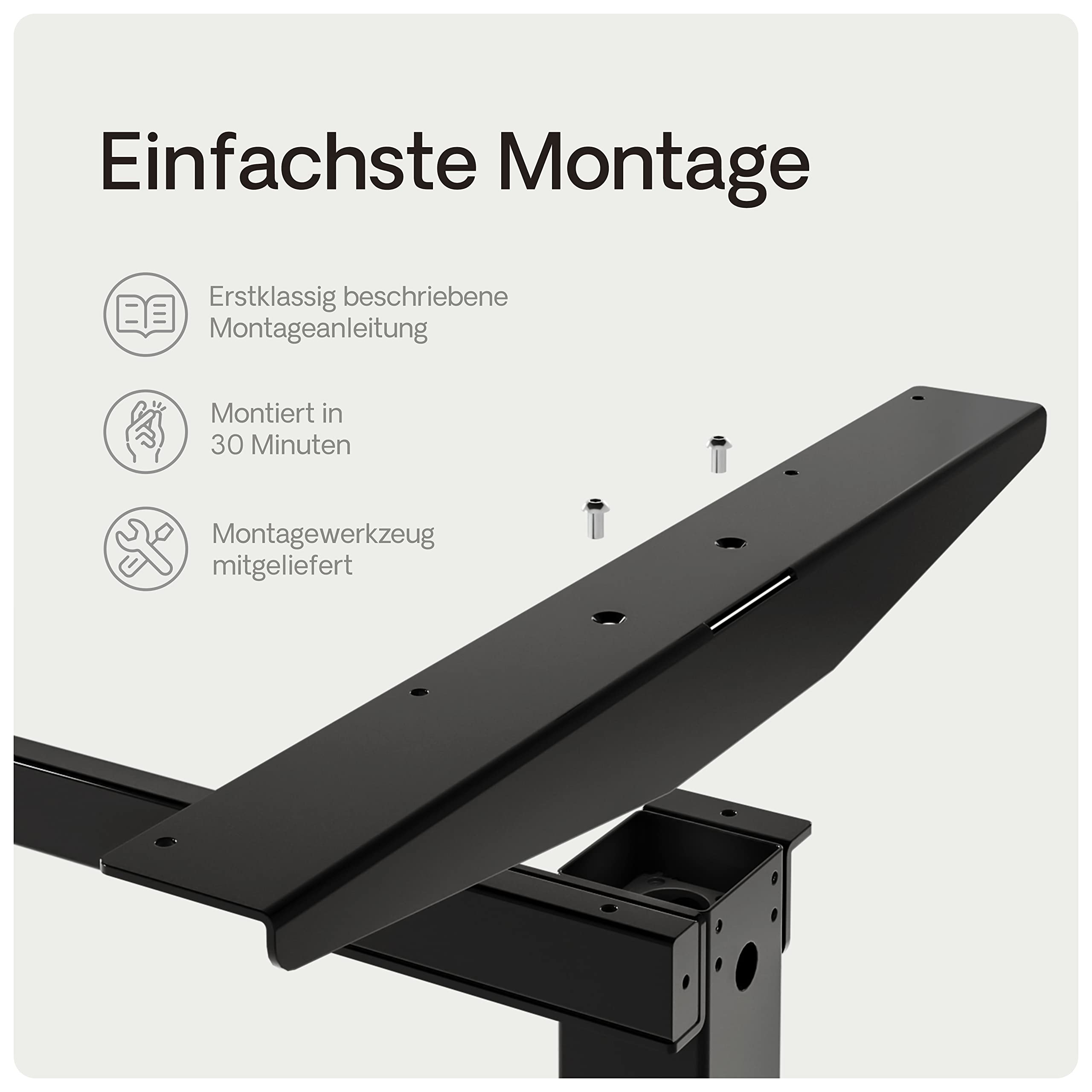 Desktronic HomeOne Höhenverstellbarer Schreibtisch Gestell Elektrisch – Schreibtisch Höhenverstellbar Rahmen, Stabil & Wackelfrei, Dual Motor, 120 kg, Memory-Funktion